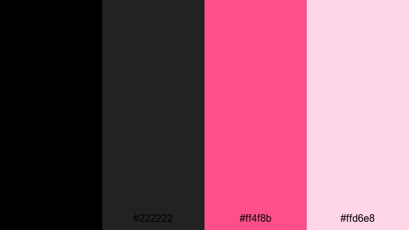 editorial spotlight pink black pink color palette with hex codes