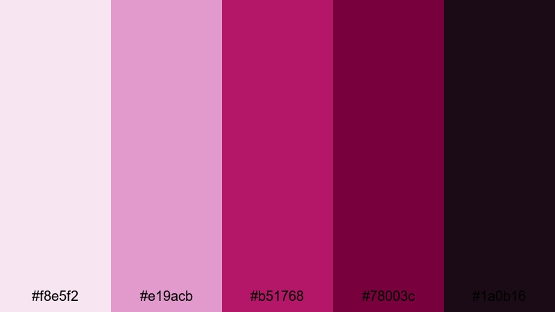 editorial wine studio purple magenta color palette with hex codes