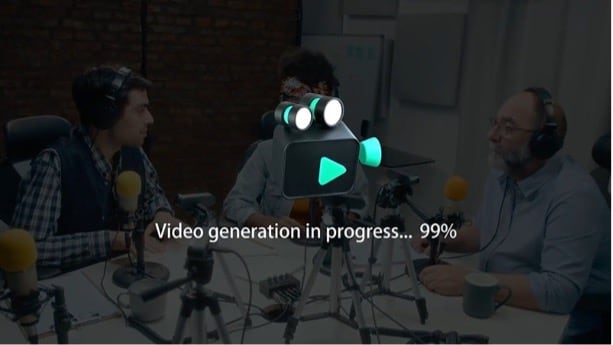 filmora video generation in progress