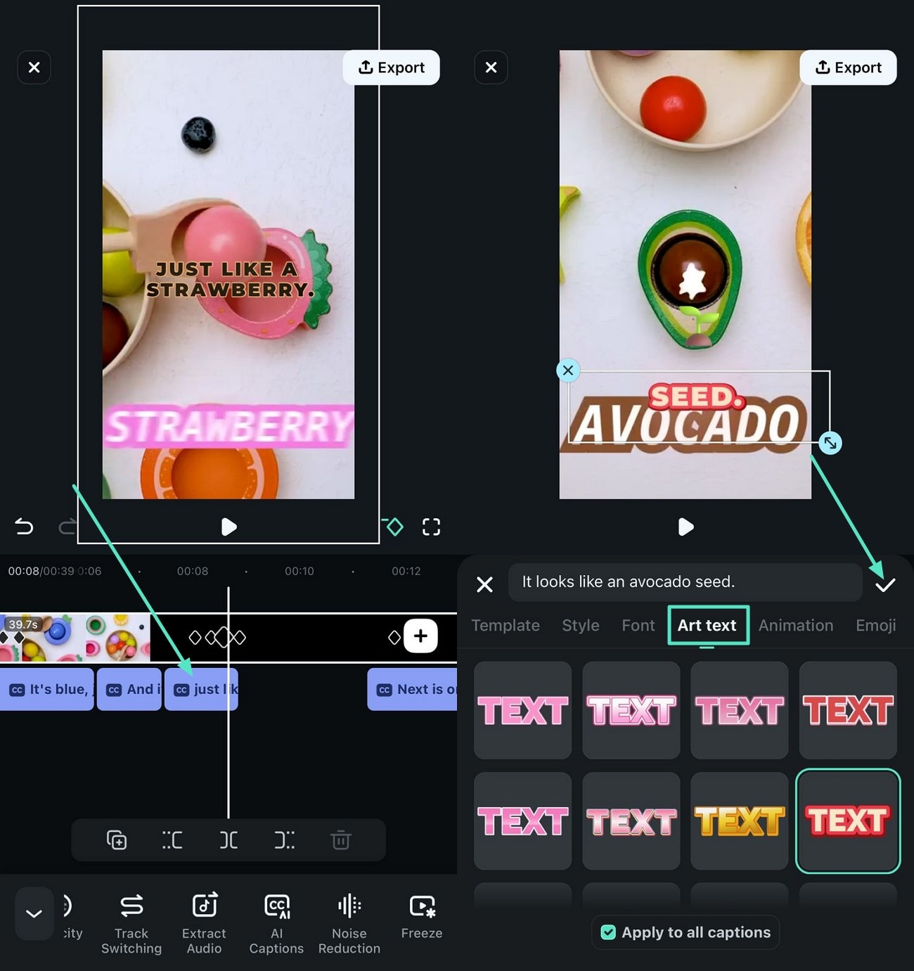 adjust style of text