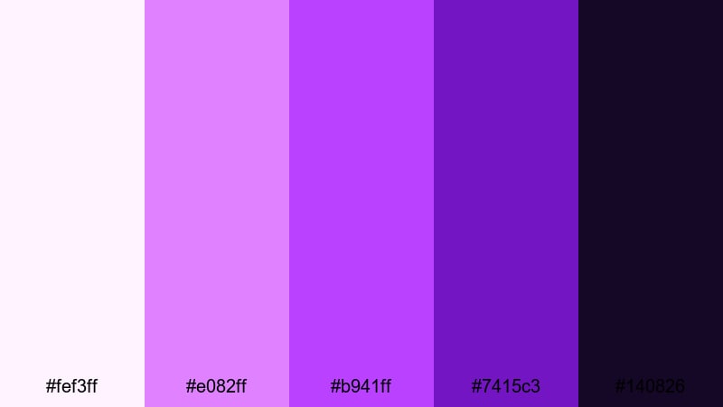 electric amethyst neon amethyst color palette with hex codes