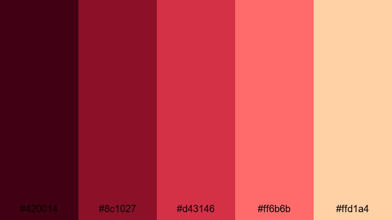 electric burgundy pulse purple maroon color palette with hex codes