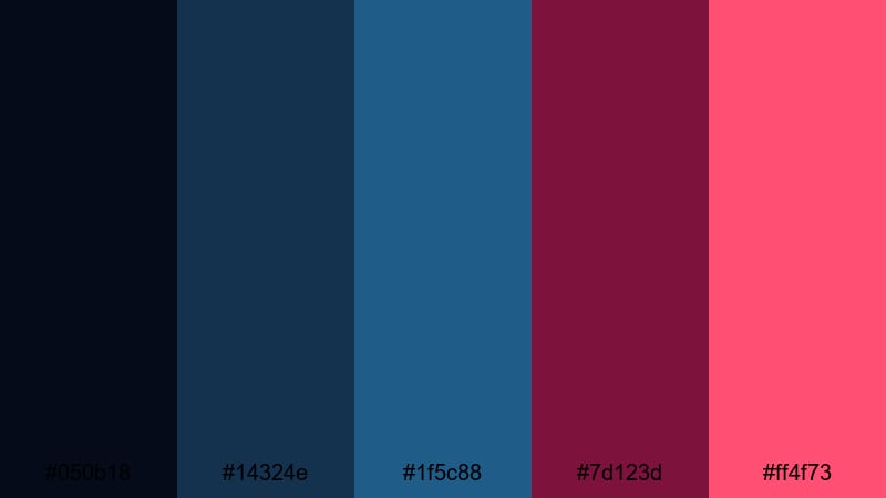 electric cabernet storm blue burgundy color palette with hex codes