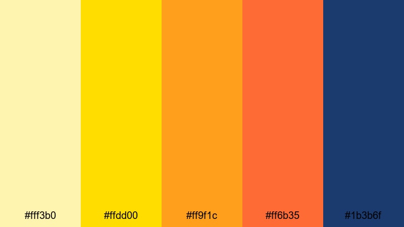 electric citrus sunrise sunrise color palette with hex codes