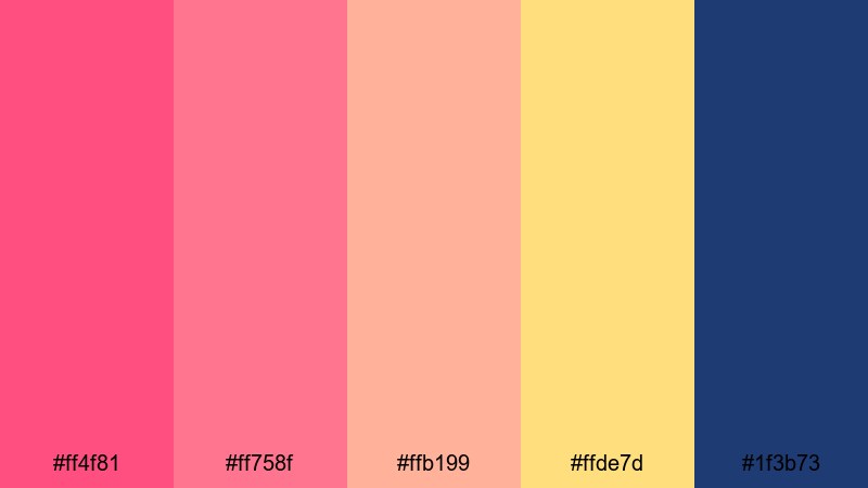 electric coral dusk sunset color palette with hex codes