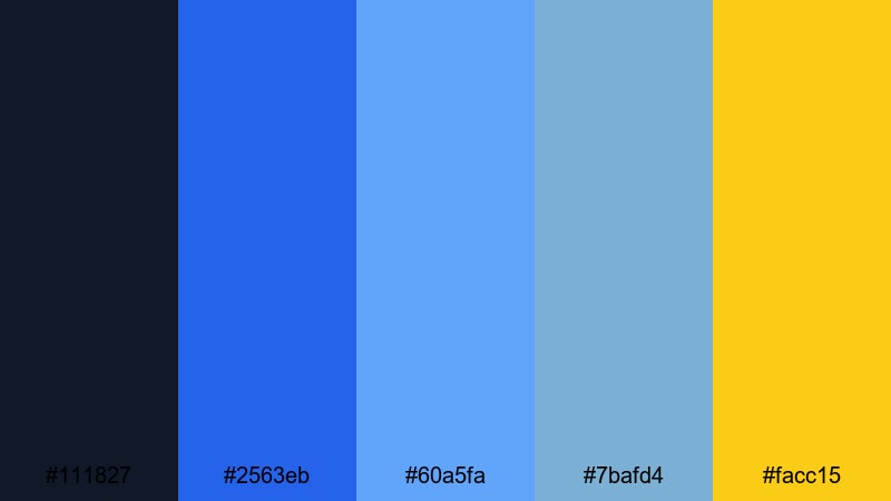 electric court glow carolina blue color palette with hex codes