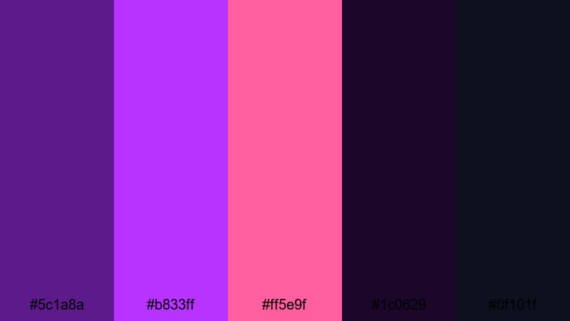 electric grape punch plum color palette with hex codes