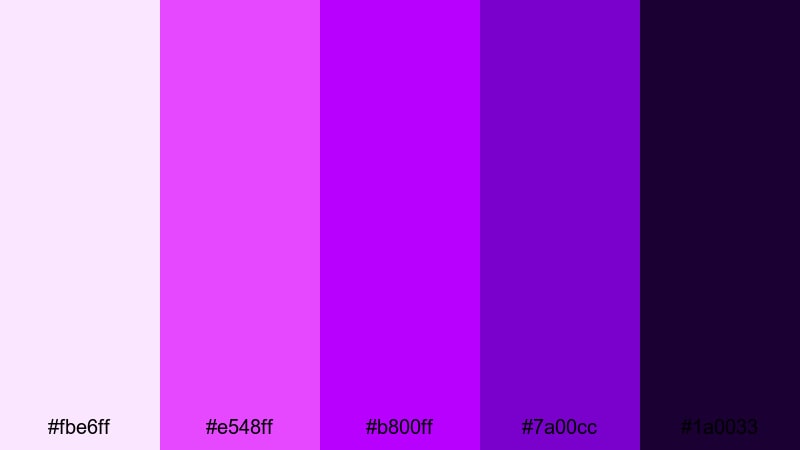 electric grape splash purple color palette with hex codes
