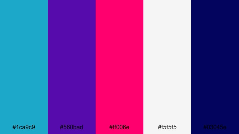 electric harbor night pacific blue color palette with hex codes