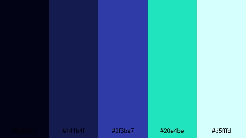 electric horizon waves aurora borealis color palette with hex codes