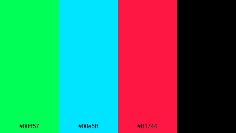 electric lime shock bright green color palette with hex codes