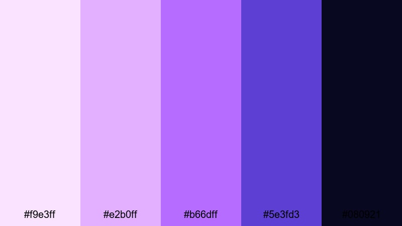 electric mauve neon blue mauve color palette with hex codes