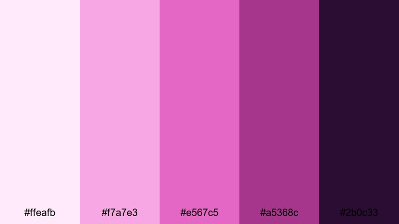 electric mauve pop mauve pink color palette with hex codes