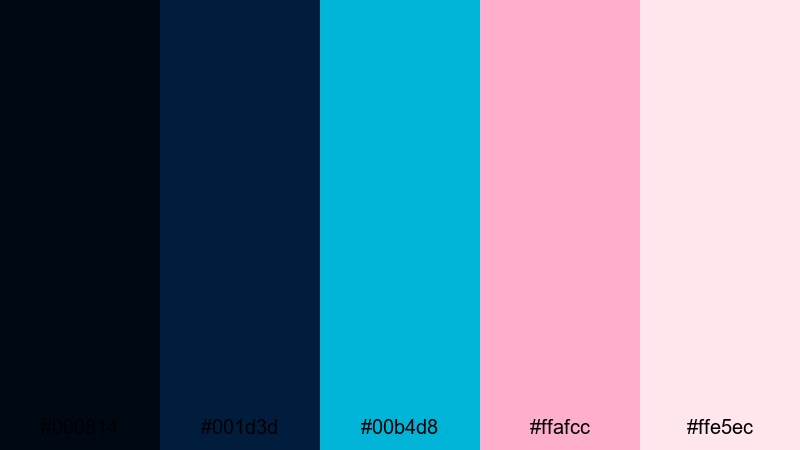 electric nautical pop dark blue color palette with hex codes