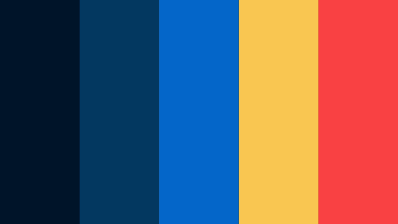 electric nautical pop deep ocean blue color palette with hex codes