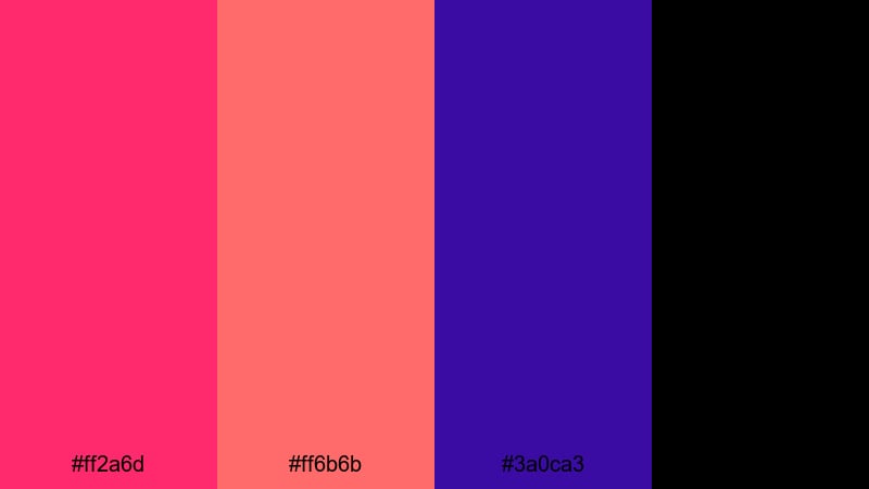 electric night parade deep pink color palette with hex codes