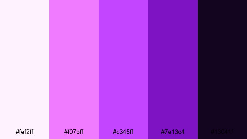 electric orchid night lavender color palette with hex codes