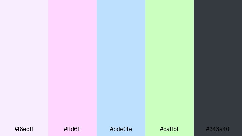 electric pastel haze neon color palette with hex codes