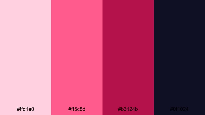 electric rose studio pink maroon color palette with hex codes
