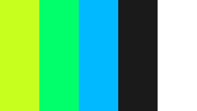 electric street neon vibrant lime color palette with hex codes