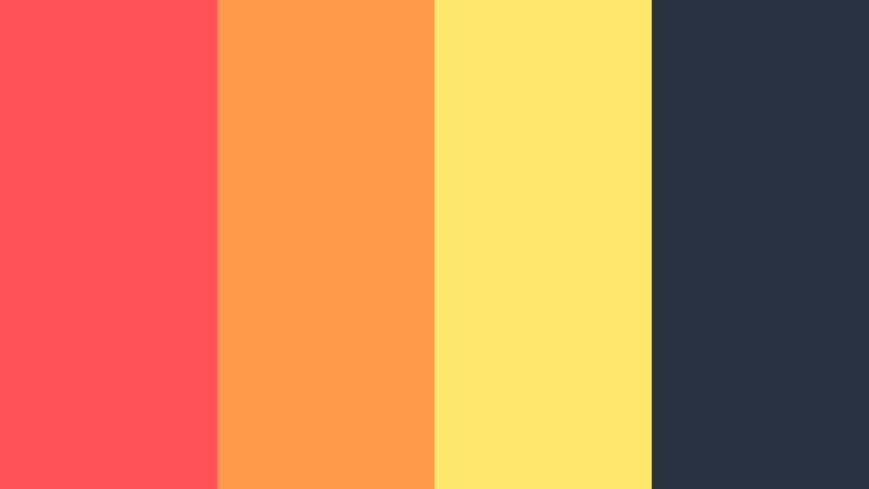 electric sunset pop fluorescent coral color palette with hex codes