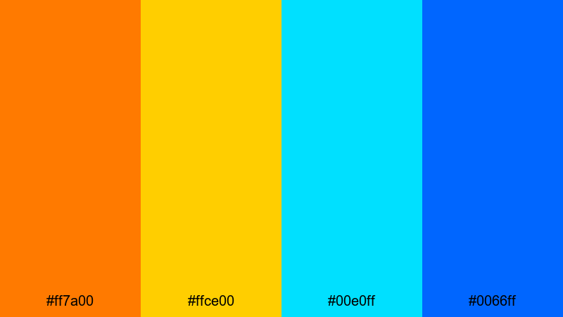 electric tropic wave gradient color palette with hex codes