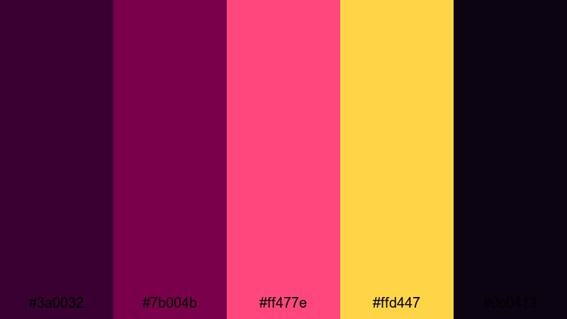 electric wine night vineyard color palette with hex codes