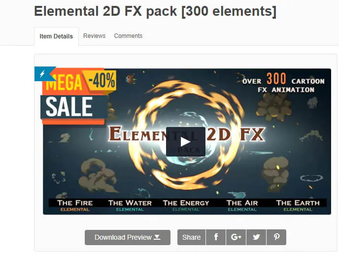 VFX Elemental 2D dari Videohive 