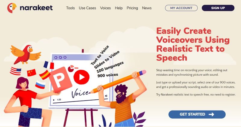 narakeet as elevenlabs alternative