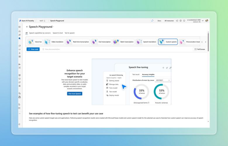speech playground in microsoft azure speech