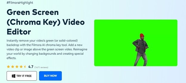 wondershare filmora as video editing software to process the green screen