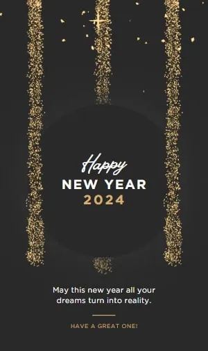 black and gold animated new year 