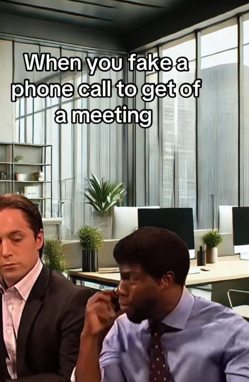 pretend phone call meme