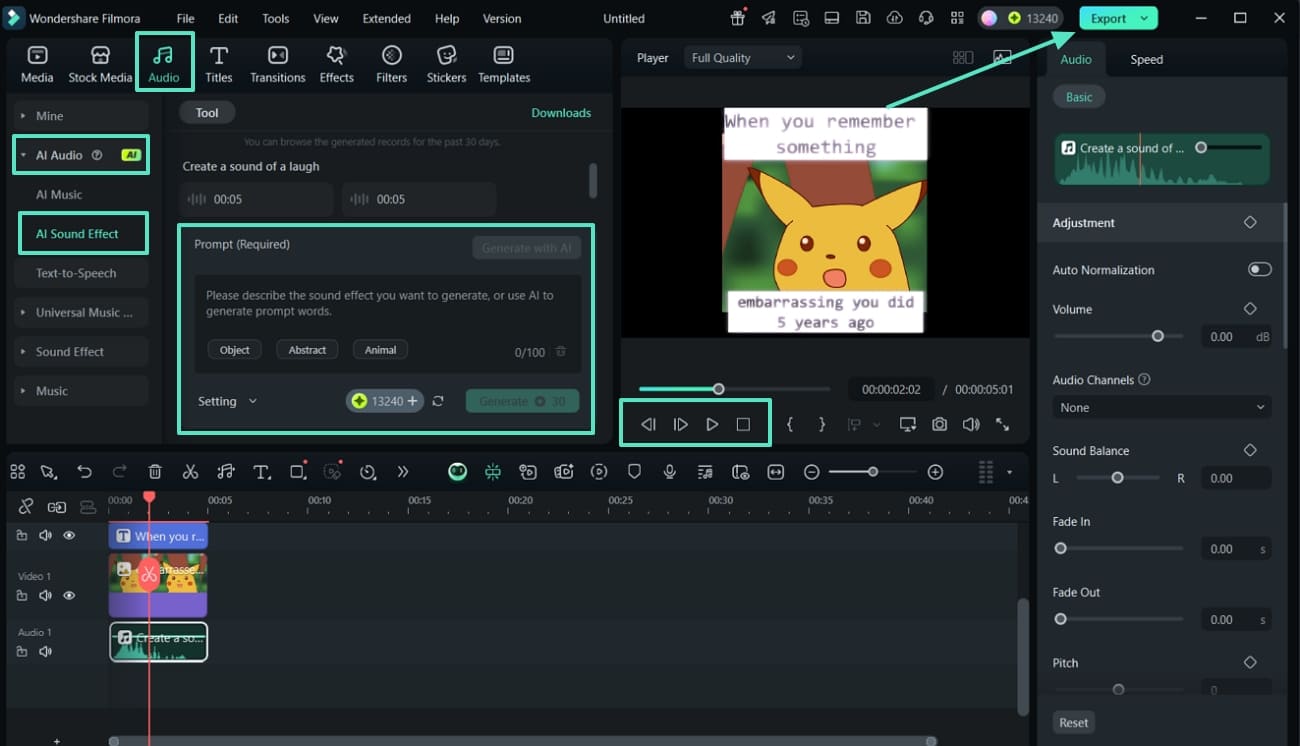 generate ai sound effect meme