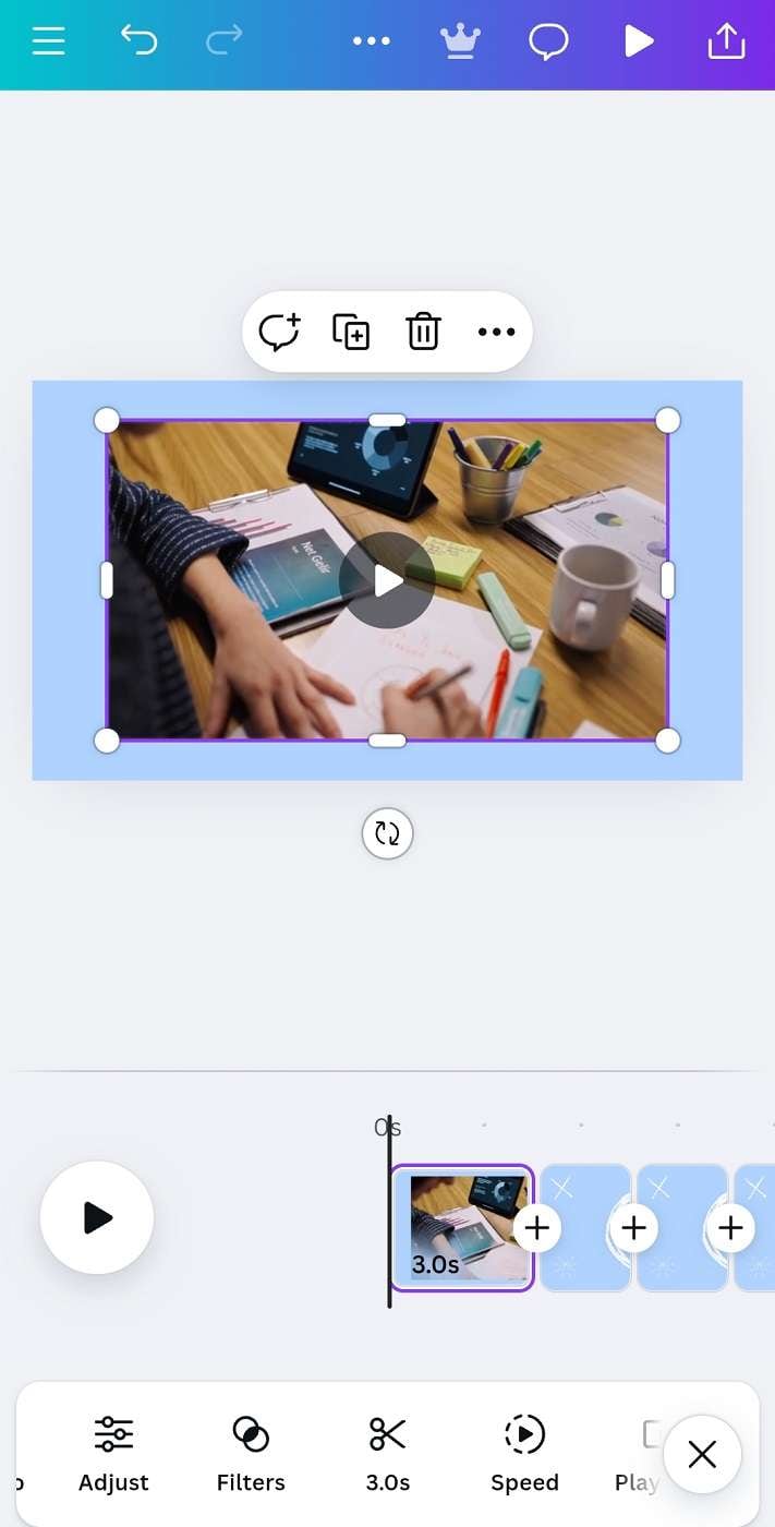 embed stock video in canva mobile