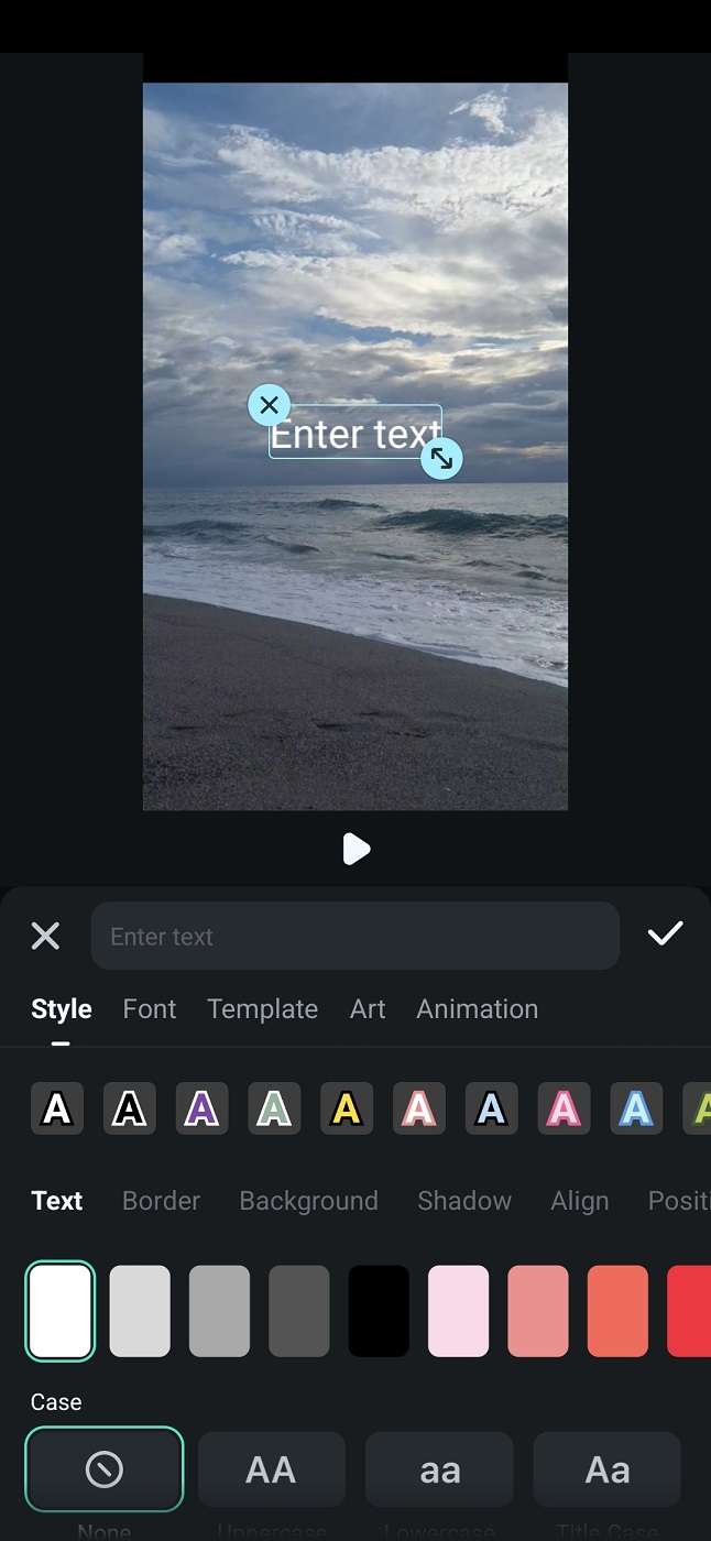 add text effect filmora mobile