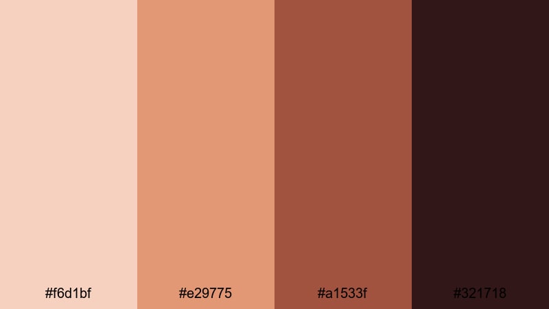 ember curtain premiere brown peach color palette with hex codes
