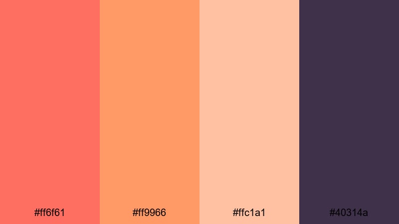 ember dusk gradient flame color palette with hex codes