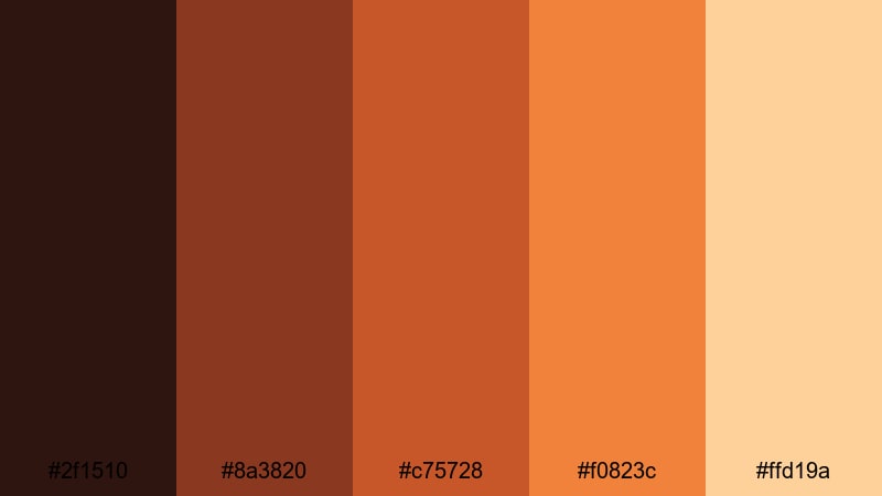 ember fade frames brown red orange color palette with hex codes
