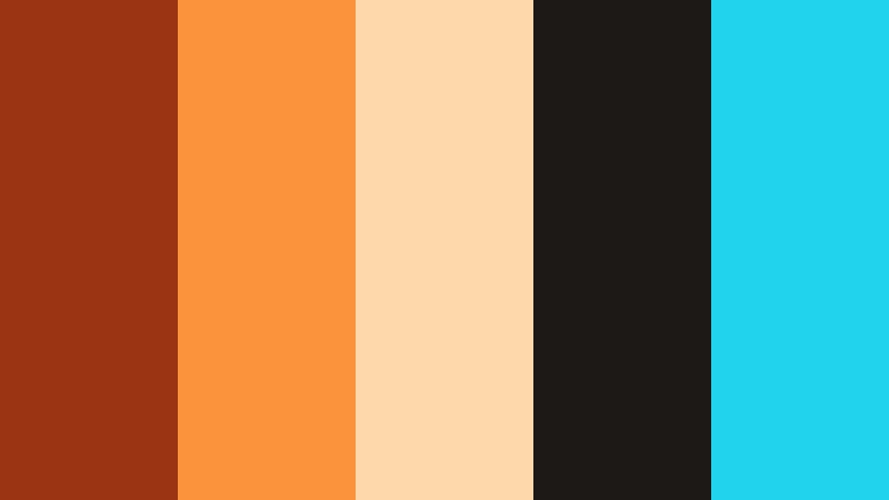 ember fox trickster character design color color palette with hex codes