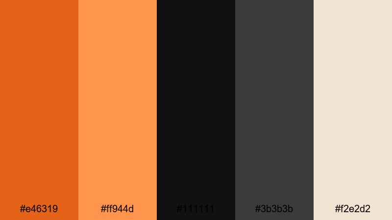 ember framed noir dark orange color palette with hex codes