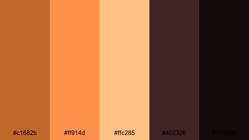 ember lens glow copper color palette with hex codes
