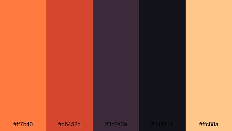 ember night skyline fall color palette with hex codes