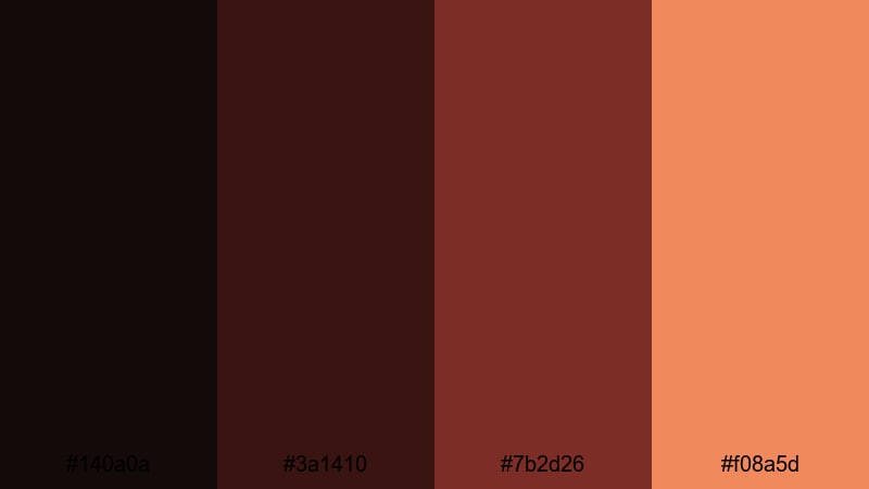 ember nightfall glow gradient color palette with hex codes