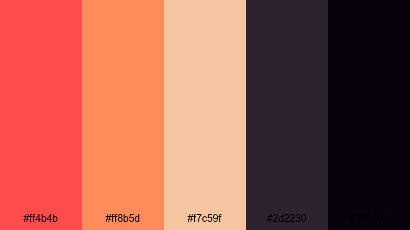 ember noir frames lava color palette with hex codes