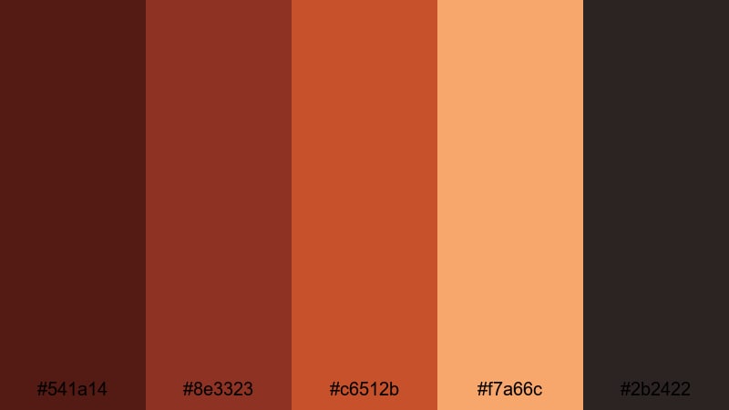 emberlit storyteller mahogany color palette with hex codes