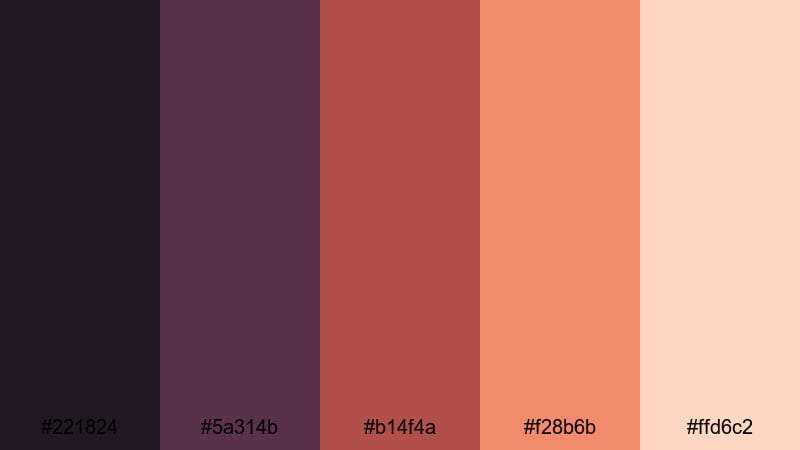 emberlit twilight bloom volcano color palette with hex codes