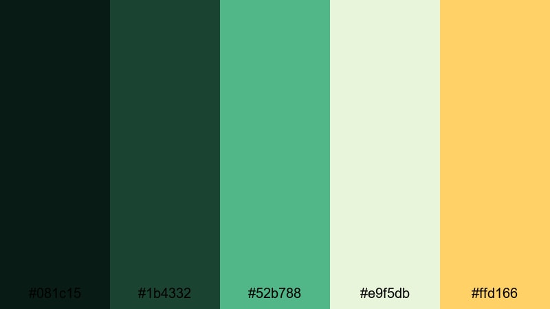 emerald ballroom gala christmas color palette with hex codes