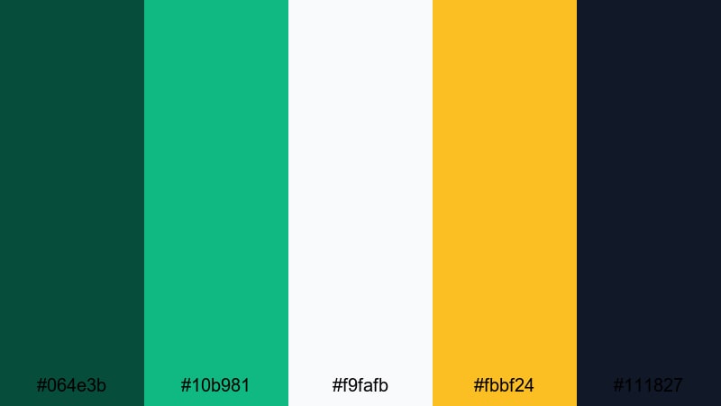 emerald city luxe emerald green color palette with hex codes