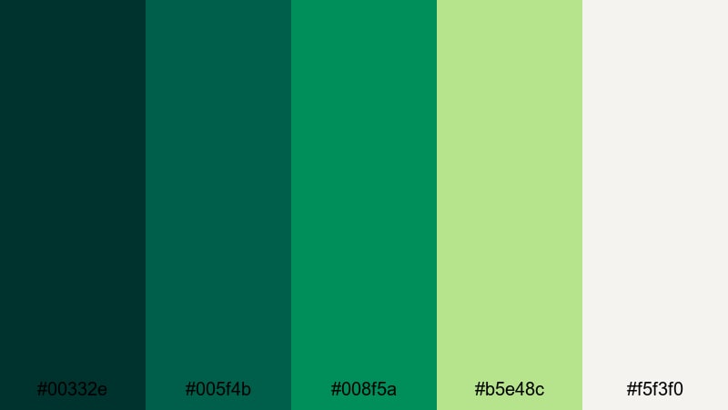 emerald feather soiree peacock color palette with hex codes